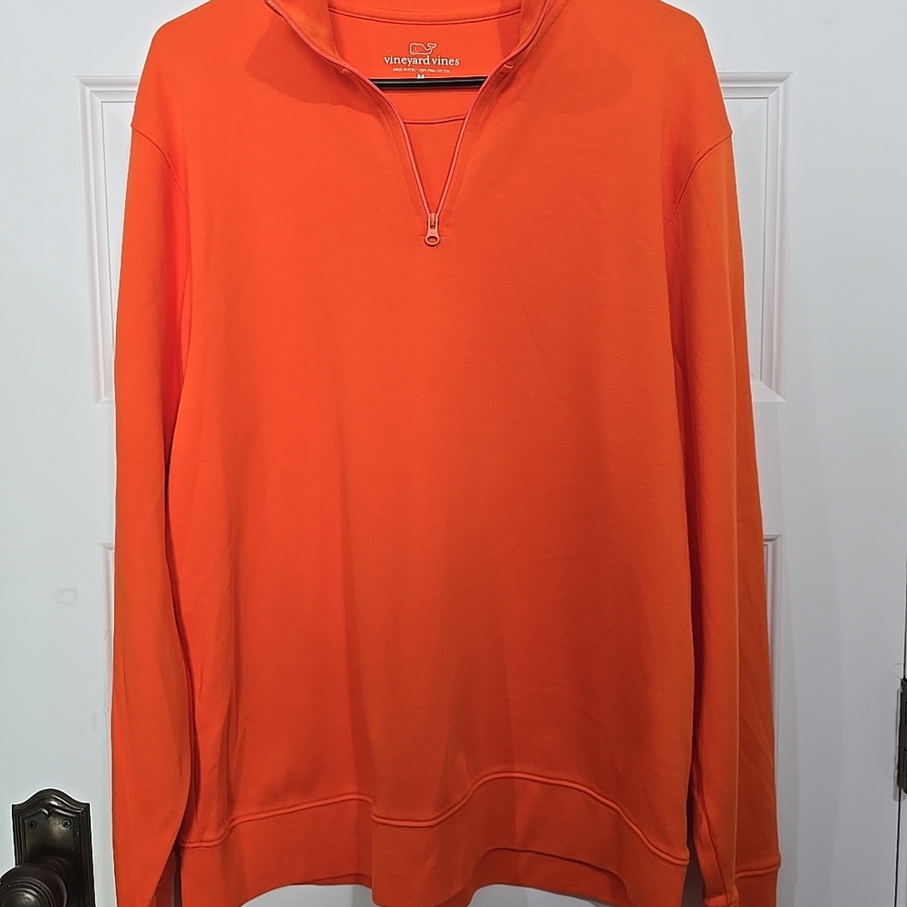 Vineyard Vines Orange Quarter-Zip Pullover